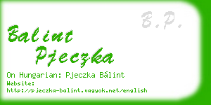 balint pjeczka business card